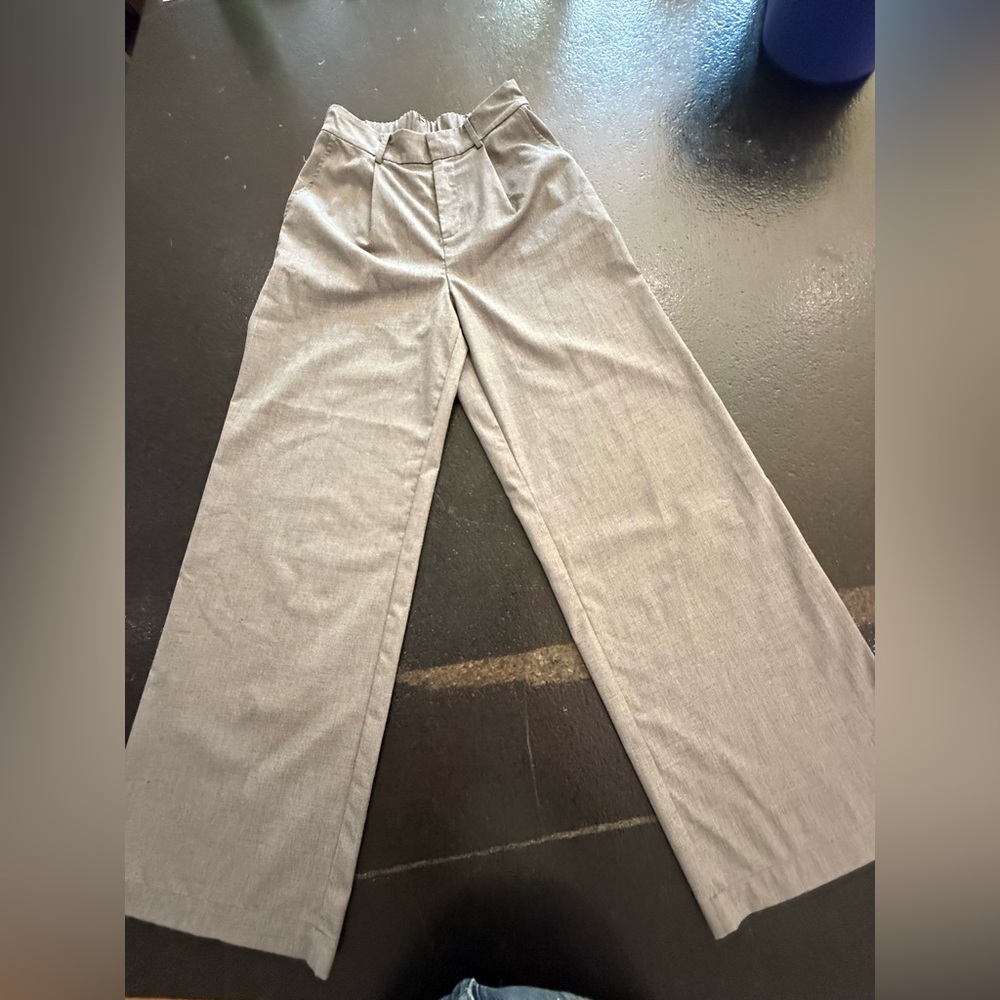 Commense Chic Wide-Leg Grey Trousers | Size XS
